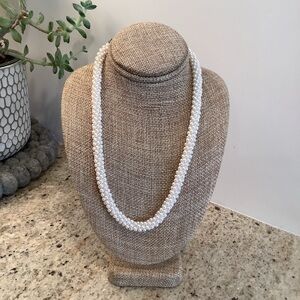 Vintage White Faux Tiny Pearl Necklace